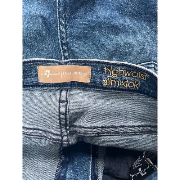 7 For All Mankind Luxe Vintage Sequin Flare Jean 26 - Picture 8 of 9